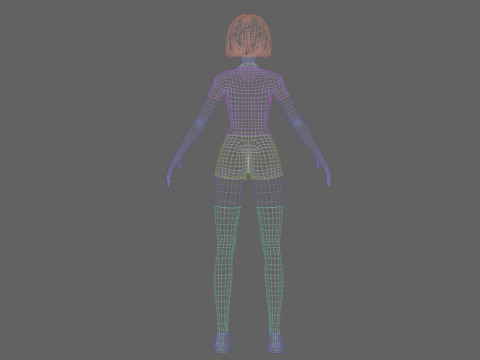 Standard anime girl V30240 3D Model