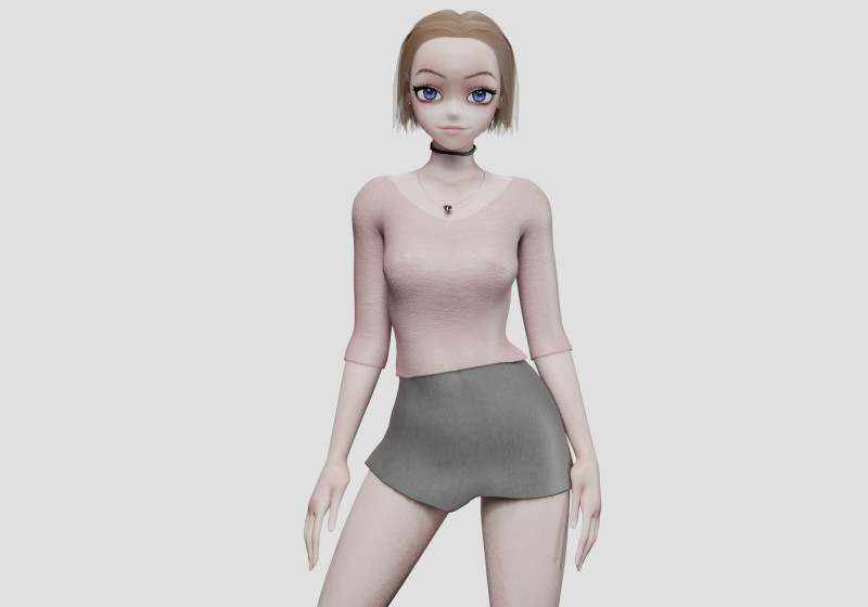 Standard Basic girl V29227 3D Model .c4d .max .obj .3ds .fbx .stl .blend 