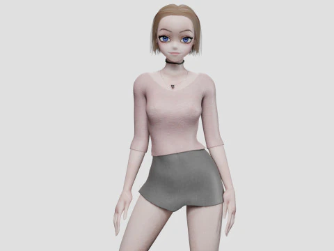 Standard Basic girl V29227 3D Model