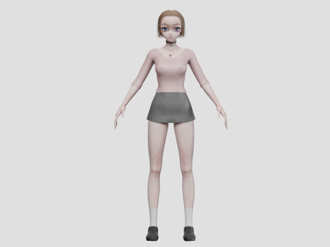Standard Basic girl V29227 3D Model