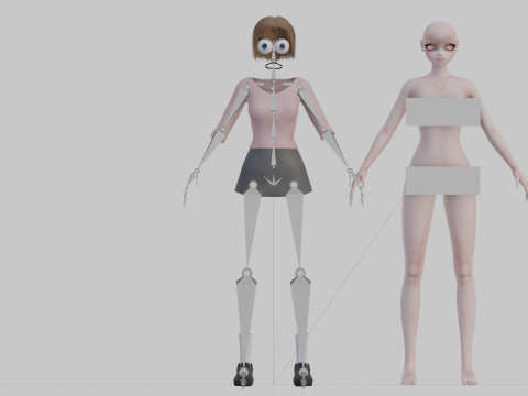 Standard Basic girl V29227 3D Model