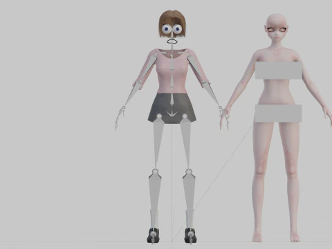 Standard Basic girl V29227 3D Model