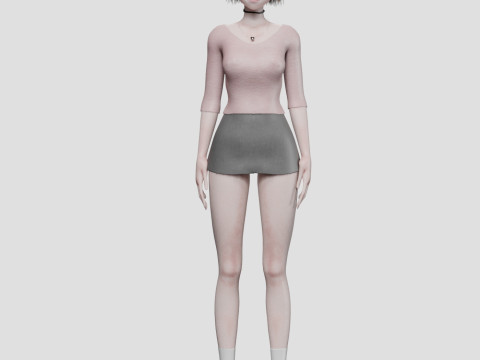 Standard Basic girl V29227 3D Model