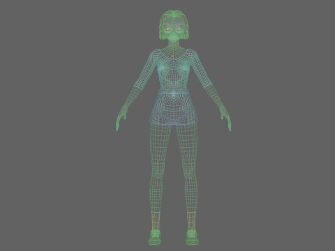 Standard Basic girl V29227 3D Model