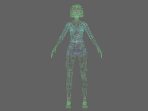 Standard Basic girl V29227 3D Model