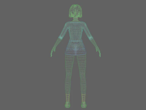 Standard Basic girl V29227 3D Model