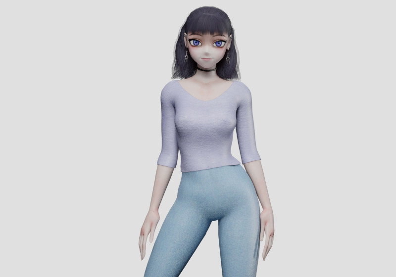 Standard cute girl V26028 Modèle 3D .c4d .max .obj .3ds .fbx .stl .blend 