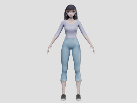 Standard cute girl V26028 Modèle 3D