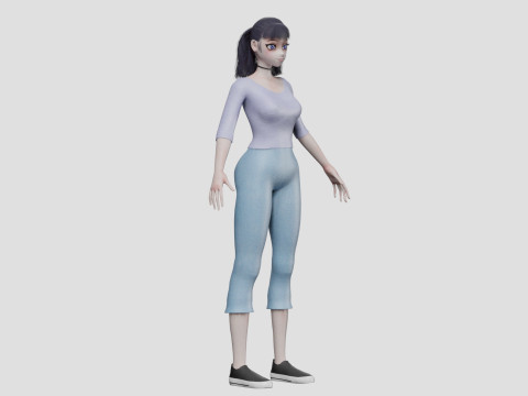Standard cute girl V26028 Modèle 3D