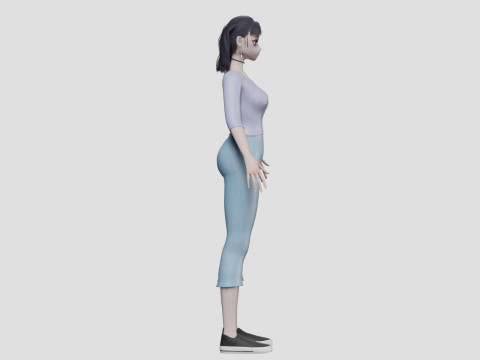 Standard cute girl V26028 Modèle 3D