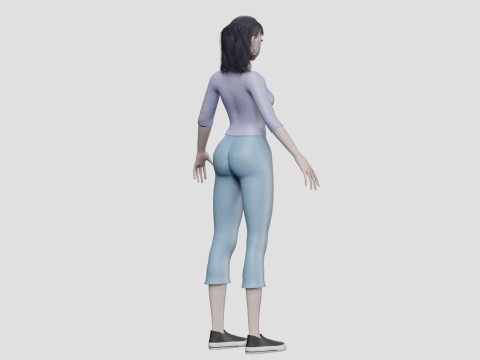 Standard cute girl V26028 Modèle 3D