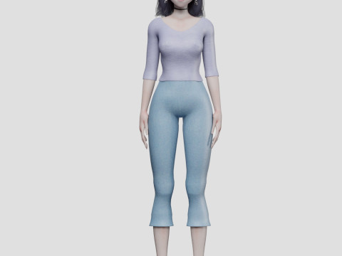 Standard cute girl V26028 Modèle 3D
