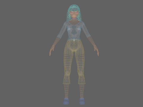 Standard cute girl V26028 Modèle 3D