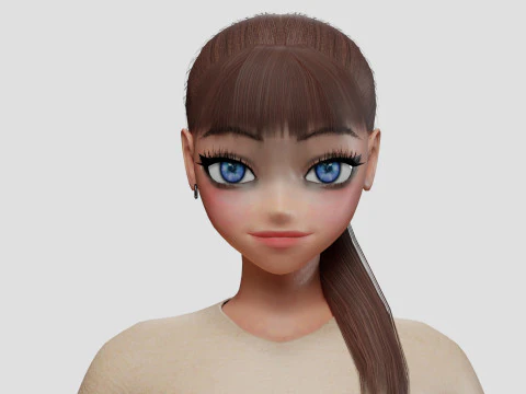 Menina anime estilizada V22425 Modelo 3D