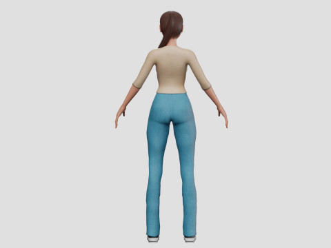 Stylized anime girl V22425 3D Model