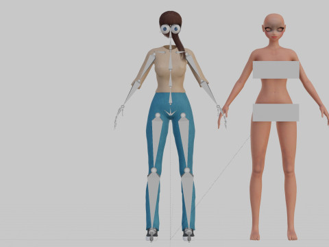 Stylized anime girl V22425 3D Model