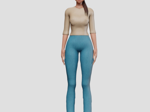 Stylized anime girl V22425 3D Model