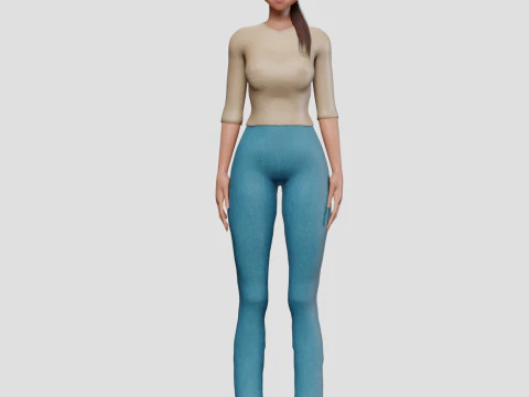 Menina anime estilizada V22425 Modelo 3D