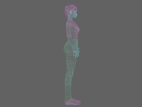 Stylized anime girl V22425 3D Model