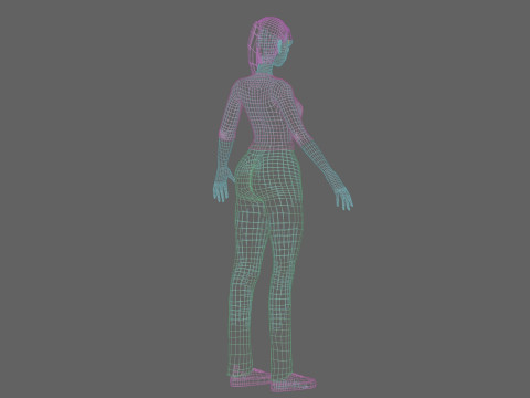Stylized anime girl V22425 3D Model