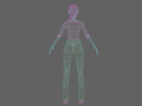Stylized anime girl V22425 3D Model