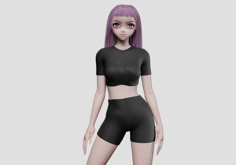 Stylized cute girl V32818 3Dモデル .c4d .max .obj .3ds .fbx .stl .blend 