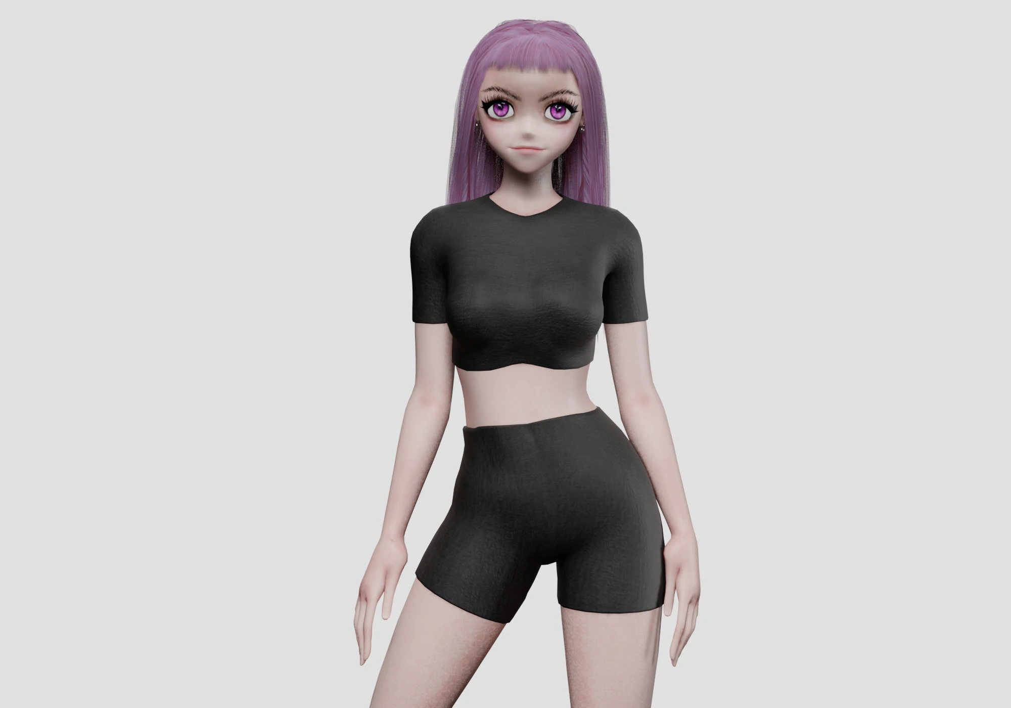Stylized cute girl V32818 3D Model .c4d .max .obj .3ds .fbx .stl .blend 