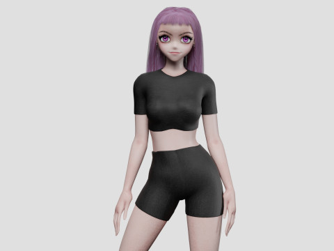 Stylized cute girl V32818 3D Model