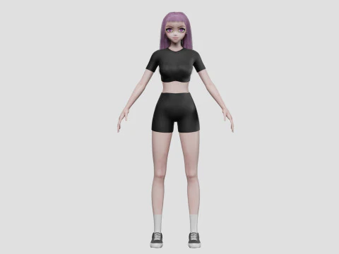 Stylized cute girl V32818 3D Model
