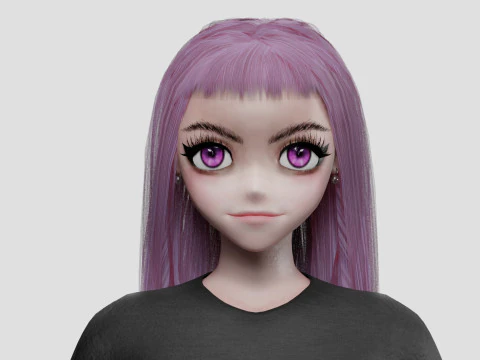 Stylized cute girl V32818 3D Model