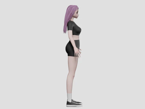 Stylized cute girl V32818 3D Model