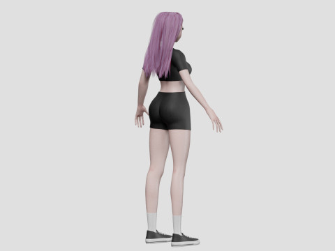 Stylized cute girl V32818 3Dモデル