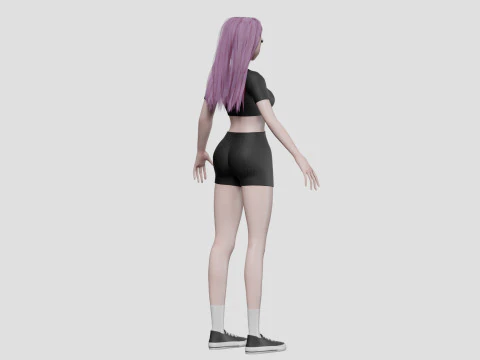 Stylized cute girl V32818 3D Model