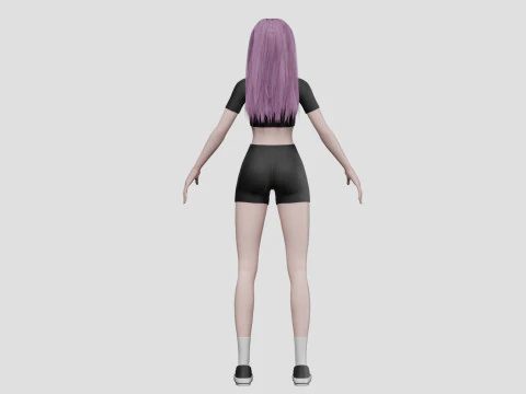 Stylized cute girl V32818 3D Model