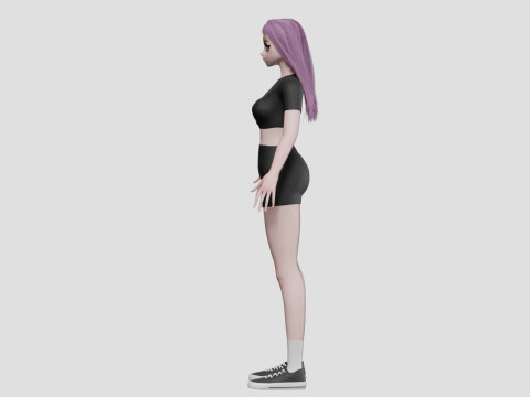 Stylized cute girl V32818 3Dモデル