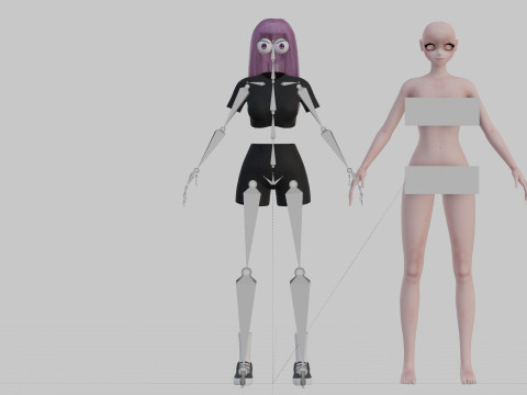 Stylized cute girl V32818 3Dモデル
