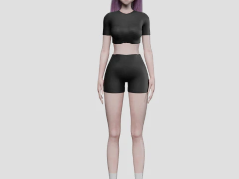 Stylized cute girl V32818 3D Model
