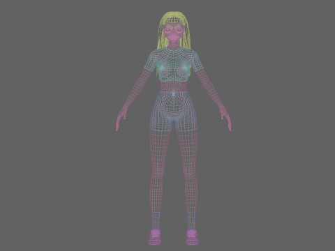 Stylized cute girl V32818 3Dモデル