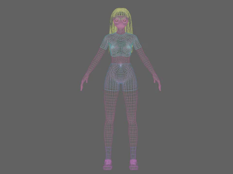 Stylized cute girl V32818 3D Model