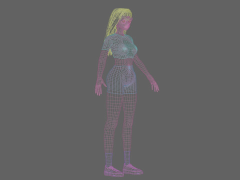 Stylized cute girl V32818 3Dモデル