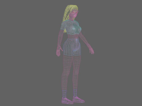 Stylized cute girl V32818 3D Model