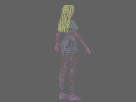 Stylized cute girl V32818 3D Model