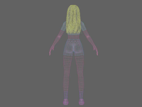 Stylized cute girl V32818 3D Model
