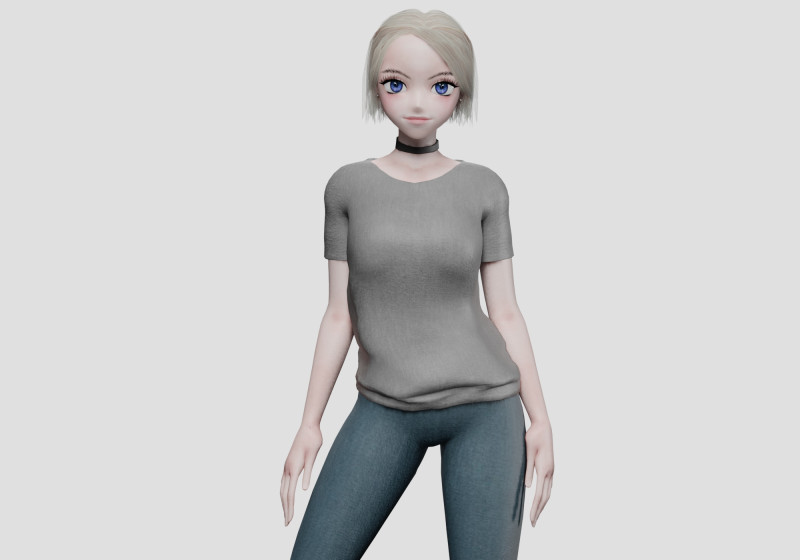 Sweet anime girl V31790 3Dモデル .c4d .max .obj .3ds .fbx .stl .blend 