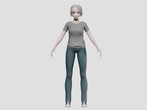 Sweet anime girl V31790 3Dモデル