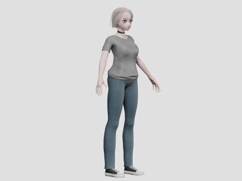 Sweet anime girl V31790 3Dモデル