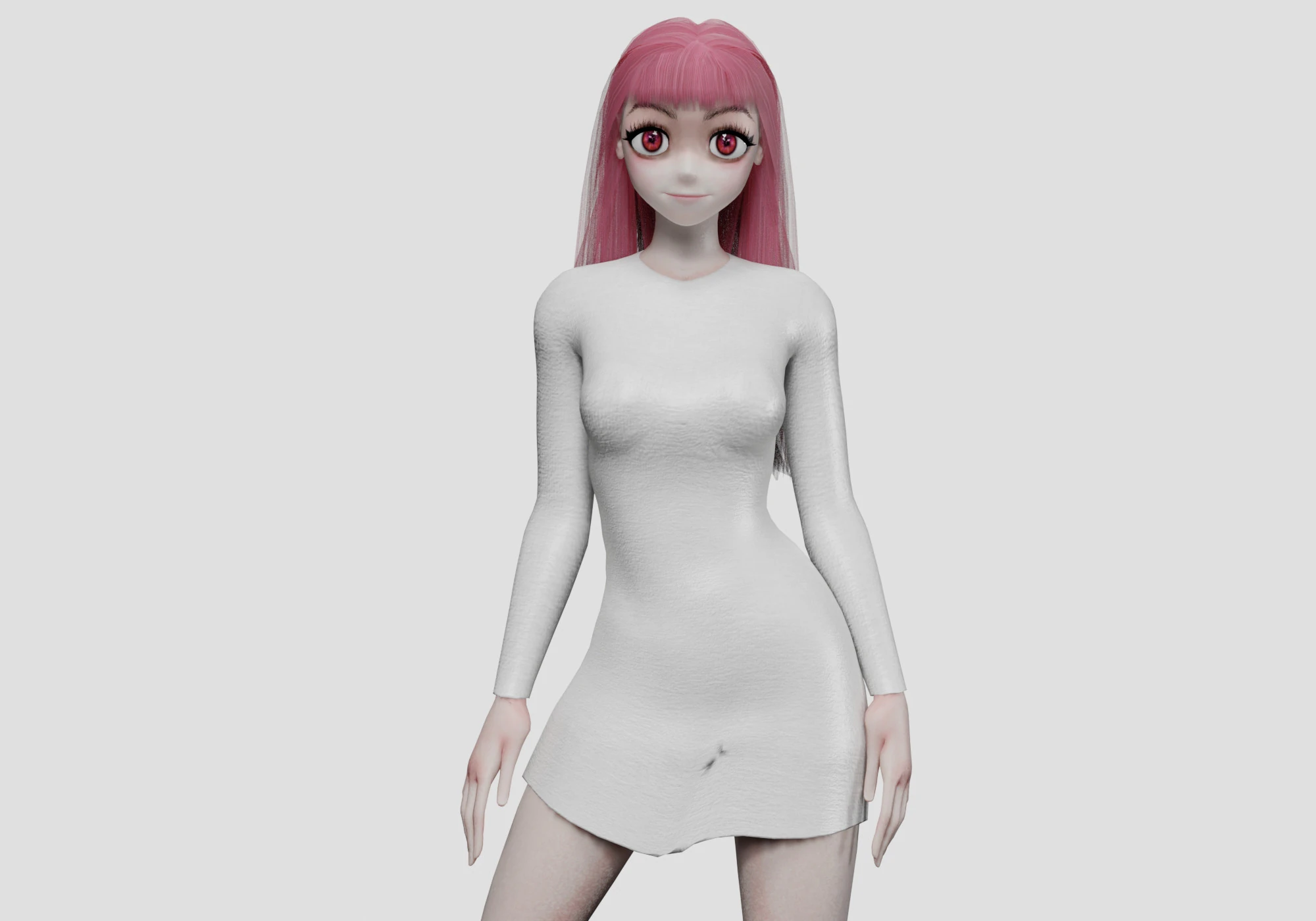Sweet Basic girl V28719 3D Model .c4d .max .obj .3ds .fbx .stl .blend 