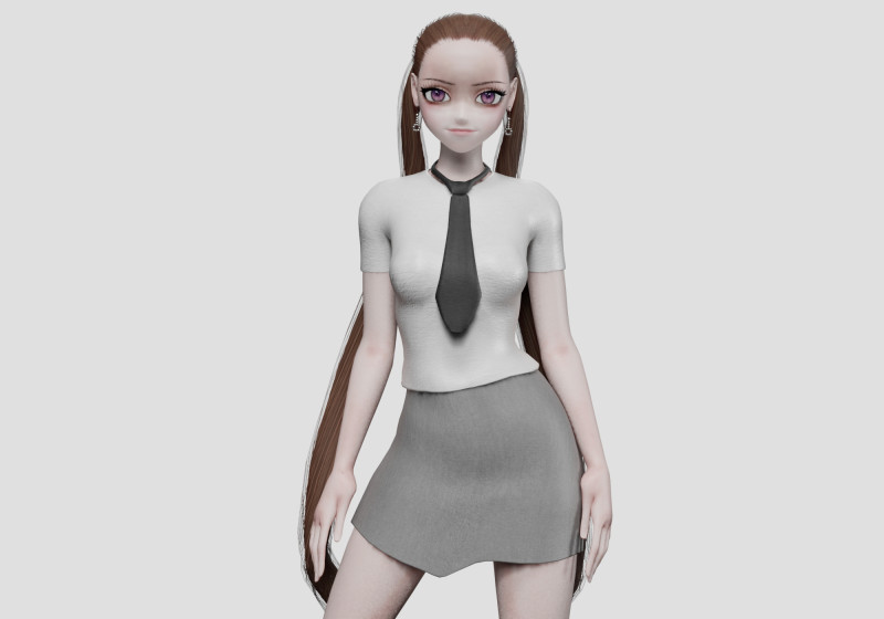 Sweet cute girl V24748 3D Model .c4d .max .obj .3ds .fbx .stl .blend 
