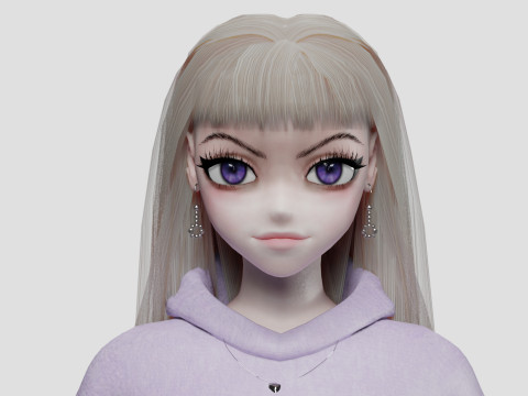 Teen anime girl V31093 3D Model