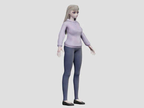 Teen anime girl V31093 3D Model